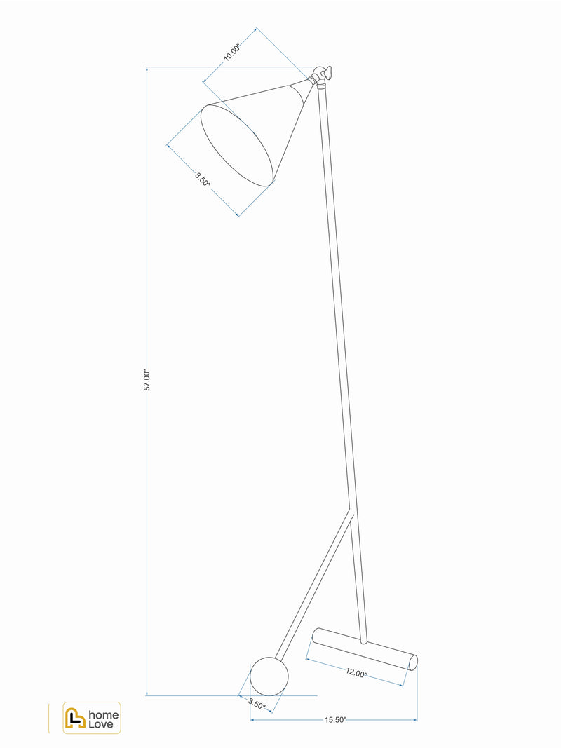 Serve and Volley Iron Floor Lamp cadd | homelove.in